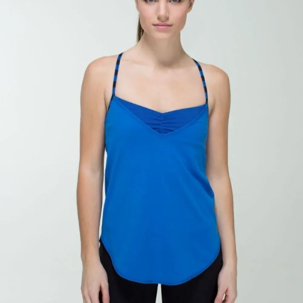 Lululemon Roll Out Tank Baroque Blue / Mini Hyper Stripe Baroque Blue / Apex St